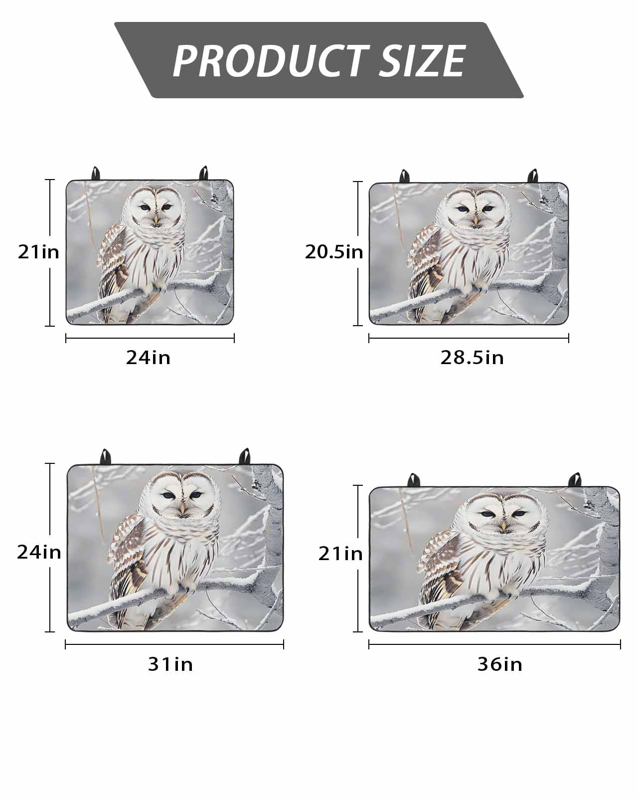 Stove Top Covers for Electric Stove, Winter Owl Glass Stovetop Cover Protector, Country Birds Animal Tree Branches Snow Induction Cooktop Protector Oven Mat for Kitchen Countertop 24"x21"