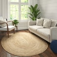 thumbnail image 3 of Ox Bay Cora 7' x 9' Natural/Gray Braided Jute Oval Indoor Area Rug, 3 of 9