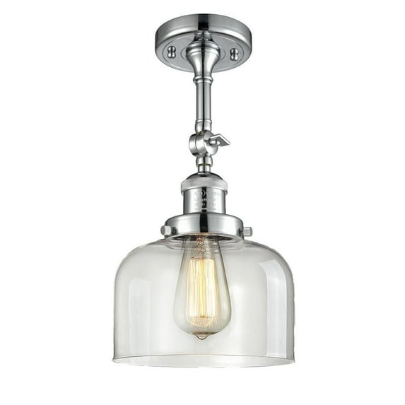 Innovations 201F-PC-G72-L-LED X-Large Bell 1 Light Semi-Flush Mount part of the Franklin Restoration Collection, Polished Chrome