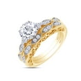 thumbnail image 3 of AFFY 1.50CT Moissanite Diamond Engagement Bridal Ring Set in 14K Yellow Gold over Sterling Silver-7, 3 of 5
