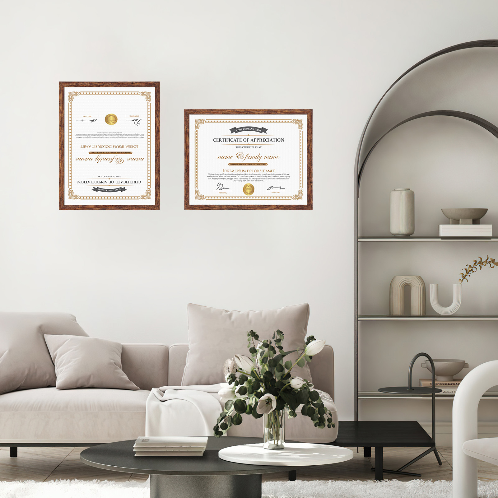 18 Pack 8.5x11 Picture Frames, Photo Frame Brown Horizontal or Vertical for wall or tabletop Display,Award Certificate Diploma