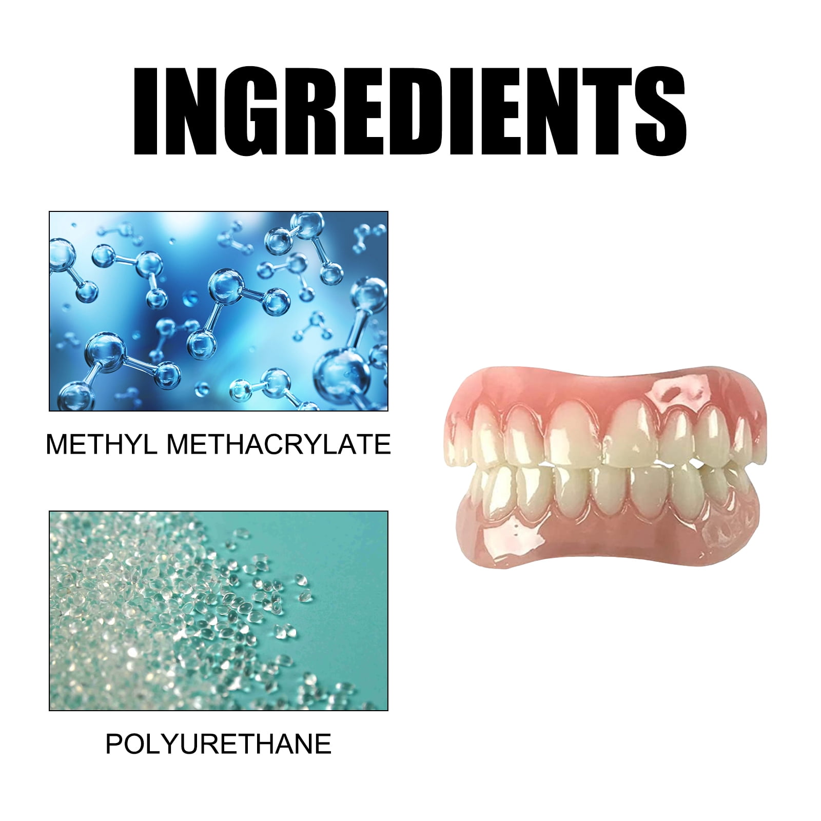 Alvantor Soft Denture Reline Kit with Interdental Fillings and Braces for Upper Lower Teeth
