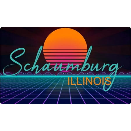 

Schaumburg Illinois 4 X 2.25-Inch Fridge Magnet Retro Neon Design