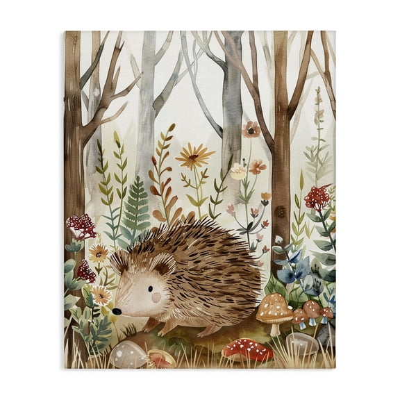 Stupell Industries Cottage Soft Woodland Hedgehog Canvas Art, 16 x 20, by LSR Design Studio