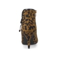 thumbnail image 2 of BLISSFUL STEP Women Bow Pointed Toe Stiletto Heel Ankle Boots Leopard 8, 2 of 8