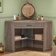 thumbnail image 4 of SEDETA Corner Desk for Small Space, 31.5 Inch Triangle Computer Desk with Drawer & Open Shelves for Home Office, Bedroom, Living Room, Small Farmhouse Corner Desk with Storage, Grey, 4 of 8