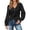 Black, variant on Womens Long Sleeve Tops Dressy Casual V Neck T Shirt Spring Autumn Open Weave Ruffled Sleeve Graphic Tee L-6XL