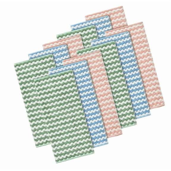 12 Pack Multicolor Microfiber Cleaning Cloths Highly Absorbent Lint Free Rags for Kitchen Car Office Machine Washable