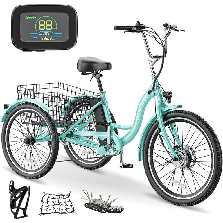 MOONCOOL 350W Electric Tricycle 7 Speeds 3 Wheels Motorized Trike for Adults with Removable Battery Walmart