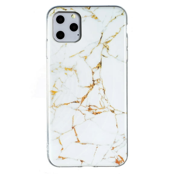 Dteck for Apple iPhone 11 Pro Max Phone Case,Hybrid Marble Texture Luxury Fashion Soft Silicone TPU Ultra Slim Shockproof Protective Cover,White Marble