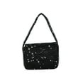 thumbnail image 2 of Wonder Nation Girls Velvet Star Constellation Handbag, Black, 2 of 5
