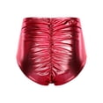 thumbnail image 2 of vastwit Shorts Métalliques pour Femmes, Shorts Taille Haute avec Nœud dans le Dos, Bikini Froncé, sous-Vêtements Rouges P, 2 of 6