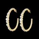 thumbnail image 2 of par de pendientes semicirculares de aleación para mujer con decoración de diamantes de imitación, regalo de joyería dorado, 2 of 5