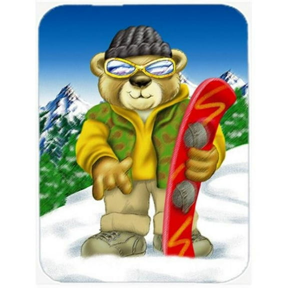 Teddy Bear Snowboarding Mouse Pad, Hot Pad or Trivet