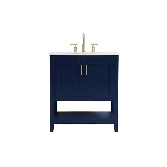 30 in. Traditional Single Bathroom Vanity, Blue