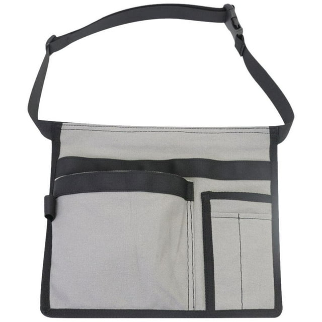 Bolsa de lona ajustable portátil para herramientas de reparación, bolsa de almacenamiento reforzada para la cintura. Gris