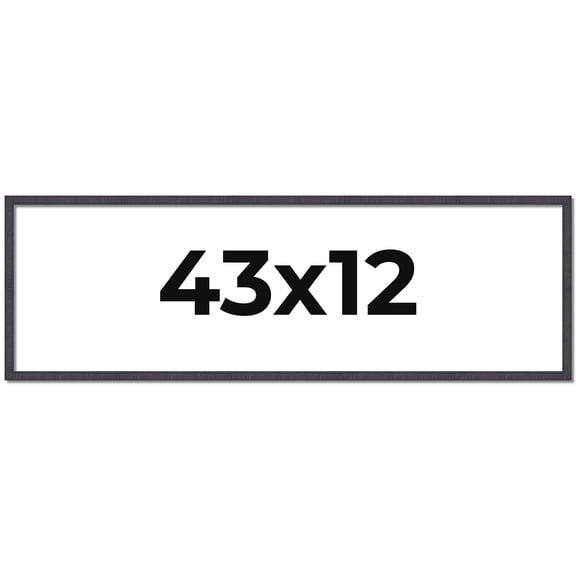 43x12 Frame Brown Solid Wood Picture Frame - Complete Modern Photo Frame Includes UV Acrylic