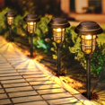 thumbnail image 1 of Luces solares para senderos exteriores LETMY, paquete de 8, impermeables, 12 h, 1 of 7