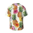 thumbnail image 2 of Gaeub Hawaiian Pineappl Men's Lapel Short Sleeve Shirt, Relaxed Fit Shirt, Soft and Breathable for Outdoors Party Travel - X-Large, 2 of 7