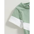 thumbnail image 6 of Wassery Toddler Baby Boy Summer Clothes 2pcs Contrast Color Short Sleeve T-shirt and Elastic Casual Shorts Set 0-3T, 6 of 8
