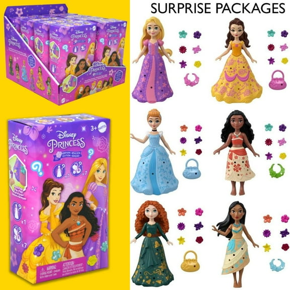 Princess Pop N Play MiNI Figure Asstd Mattel DDC Disney- ship 1 pc randomly, no return