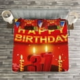 thumbnail image 3 of Ambesonne Colorful Quilted Bedspread Set 3 Pcs, Cake Balloons, King Size, Multicolor, 3 of 3