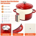 thumbnail image 4 of Juego de utensilios de cocina de hierro fundido esmaltado antiadherente QuliMetal, 7 piezas de ollas y sartenes con tapa, sartén, cacerola, olla holandesa redonda y saludable para hornear pan de masa, 4 of 5