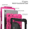 thumbnail image 6 of Case for Lenovo Tab M10 3rd Gen 10.1 inch 2022 with Screen Protector, 360 Degree Rotating Kickstand Hand Strap Heavy Duty Shockproof Cover with Shoulder Strap, Rose PC, 6 of 7