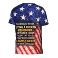 thumbnail image 2 of Omeoer Funny Chicken Meme T-Shirt Family Bucket Humor Graphic Tee Patriotic American Flag Short Sleeve Shirt for Men Women, 2 of 7