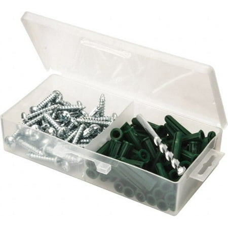 

Value Collection 100 Piece #14 to 16 Screw Plastic & Steel Slotted/Phillips Drive Anchor Assortment Zinc Plated 1-1/2 Long