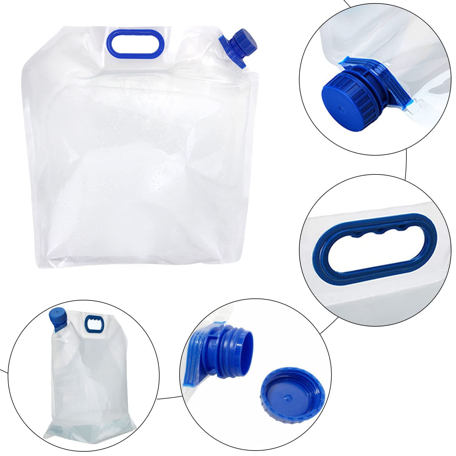 2x 10Ltr WATER CARRIER CONTAINERS FOLDABLE COLLAPSIBLE WITH TAP CAMPING COMPACT 