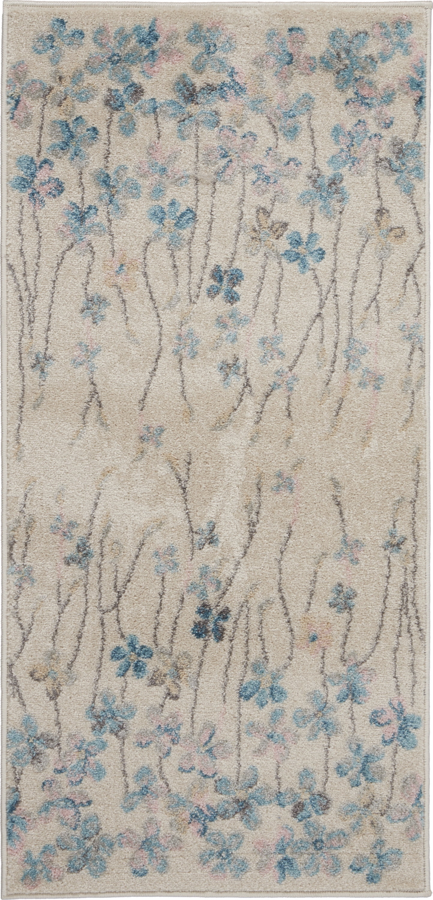 Desert Fields Contemporary Floral Ivory 2' x 4' Area Rug, (2' x 4')
