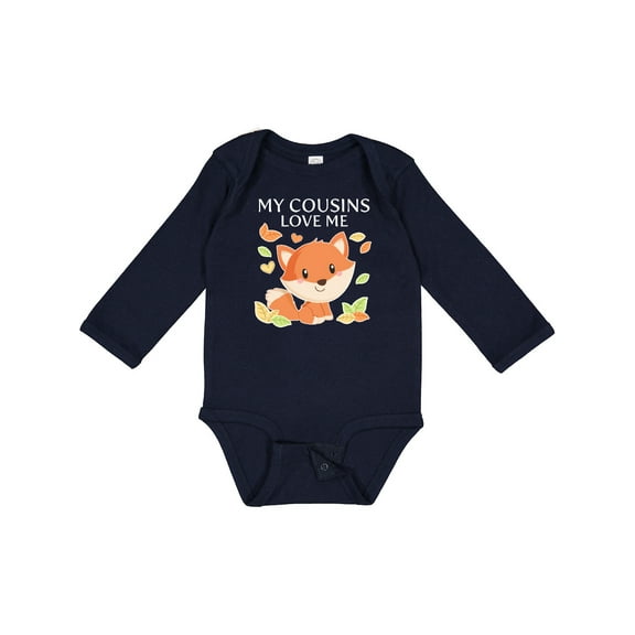 Inktastic My Cousins Love Me Little Fox Boys or Girls Long Sleeve Baby Bodysuit