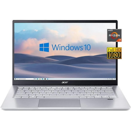 Acer Swift 3 Laptop, 14 Inch FHD IPS Display, AMD Ryzen 7 5700U (>i7-10850H) Processor, 8GB RAM, 1TB PCIe SSD, Backlit Keyboard, Fingerprint, Wi-Fi 6, Windows 10 Home, Silver, Cefesfy