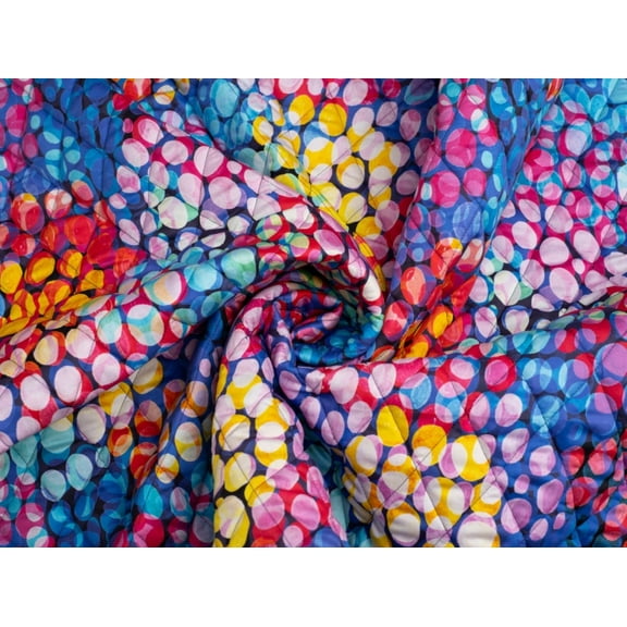 Minerva Exclusive Bubble Lights Pre Quilted Reversible Coating Fabric per metre - per yard