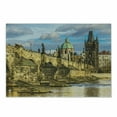thumbnail image 1 of Landscape Cutting Board, Prague Charles Bridge Castle European Famous Touristic Place Landmark Cityscape, Decorative Tempered Glass Cutting and Serving Board, Small Size, Multicolor, by Ambesonne, 1 of 1