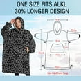 thumbnail image 4 of Oversized Wearable Blanket Hoodie,Black Leopard Print Sherpa Blanket Hoodie with Super Pockets,Super Warm Fuzzy Pullover for Women & Men, 4 of 6