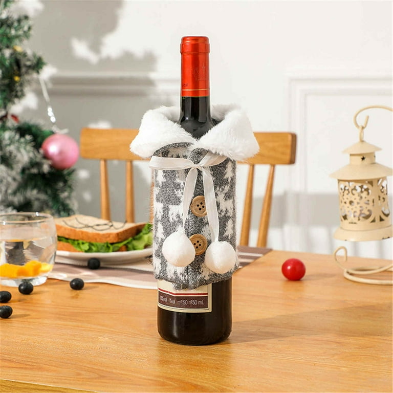 NIUREDLTD Home Decoration Upside Down Goblet Rack Home Glass Display Stand Creative Bottle Rack Holiday Decorations Creative Knitting Plush Red