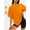 Orange, variant on DENTOYOU 2 Piece Outfit for Women Lounge Sets Oversized Tshirts Matching Biker Short Summer Clothing for Travel Casual Orange L