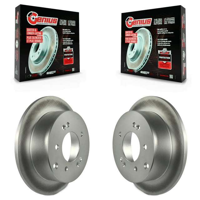 Genius Rear Coated Disc Brake Rotors Pair for Car Kia Soul Forte Koup Forte5 KG-100621