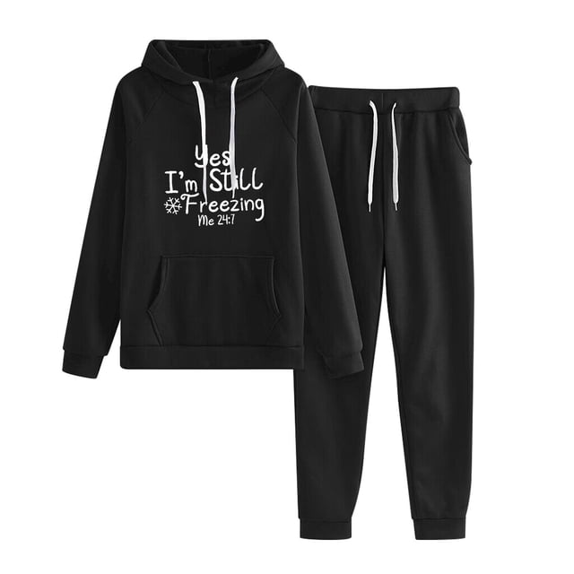 Birdeem Ensemble Décontracté pour Femmes Sweat à Capuche à Cordon Manches Longues et Pantalon Long