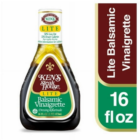 2X-Ken's Steak House Lite Balsamic Vinaigrette Salad Dressing & Marinade - 16 fl oz