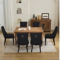 thumbnail image 4 of Set of 2 Upholstered Dining Chairs with Arms, Solid Wood Legs and Tufted Backrest, Black, 4 of 7