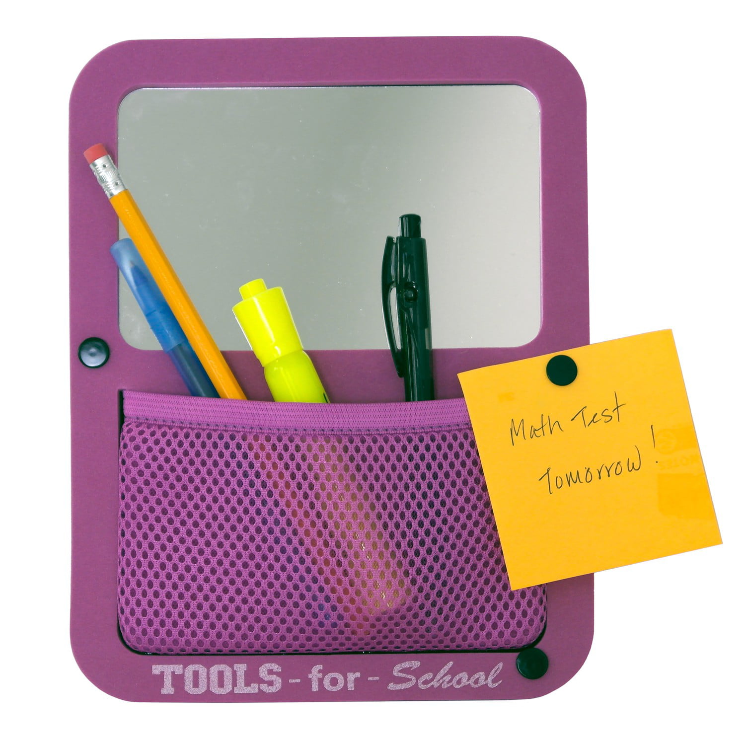 Purple Ombre Rug Mirror Deluxe School Locker Organizer Kit Message Board and Bin Accessories and Decoration Set with Shelf