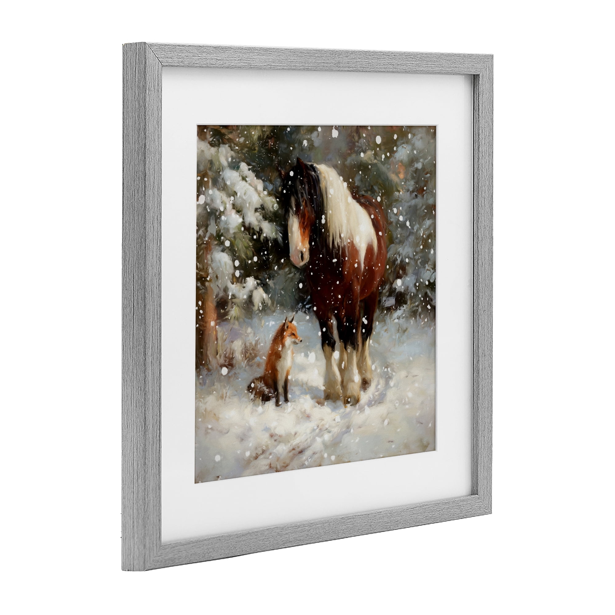 Stupell Industries The Horse & The Fox Gray Framed Print Under Glass, design by Tina LeCour