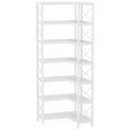 thumbnail image 3 of Yardi Yarda 7-Tier Corner Bookshelf Corner Bookcase Storage Display Rack, White, 3 of 4