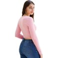 thumbnail image 4 of GHSDFBB Women's Basic Round Neck Long Sleeve Crop Top, 4 of 7