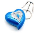 thumbnail image 3 of Heart Cremation Blue Urn for Human Ashes Adult | Funeral Decorative Angel Wings Urn for Women and Men Carefully Handcrafted Keepsake Cremation Heart Shaped Urn Comes with Stand & Gift Box (Sky Blue), 3 of 9