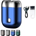 thumbnail image 1 of Repertoireof Rasoir, Nouveau Rasoir de Poche 2025 USB Mini-Hautes, Mini Rasoir Électrique Portable à Double Tête, Rechargeable, Étanche, Lavable, Double Rasoir pour Usage Humide et Sec (Bleu), 1 of 9