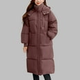 thumbnail image 3 of HTNBO Winter Coats For Women Long Down Puffer Parka Jacket Winter Down Hooded Long Quilted Puffer Ladies Outerwear, 3 of 5